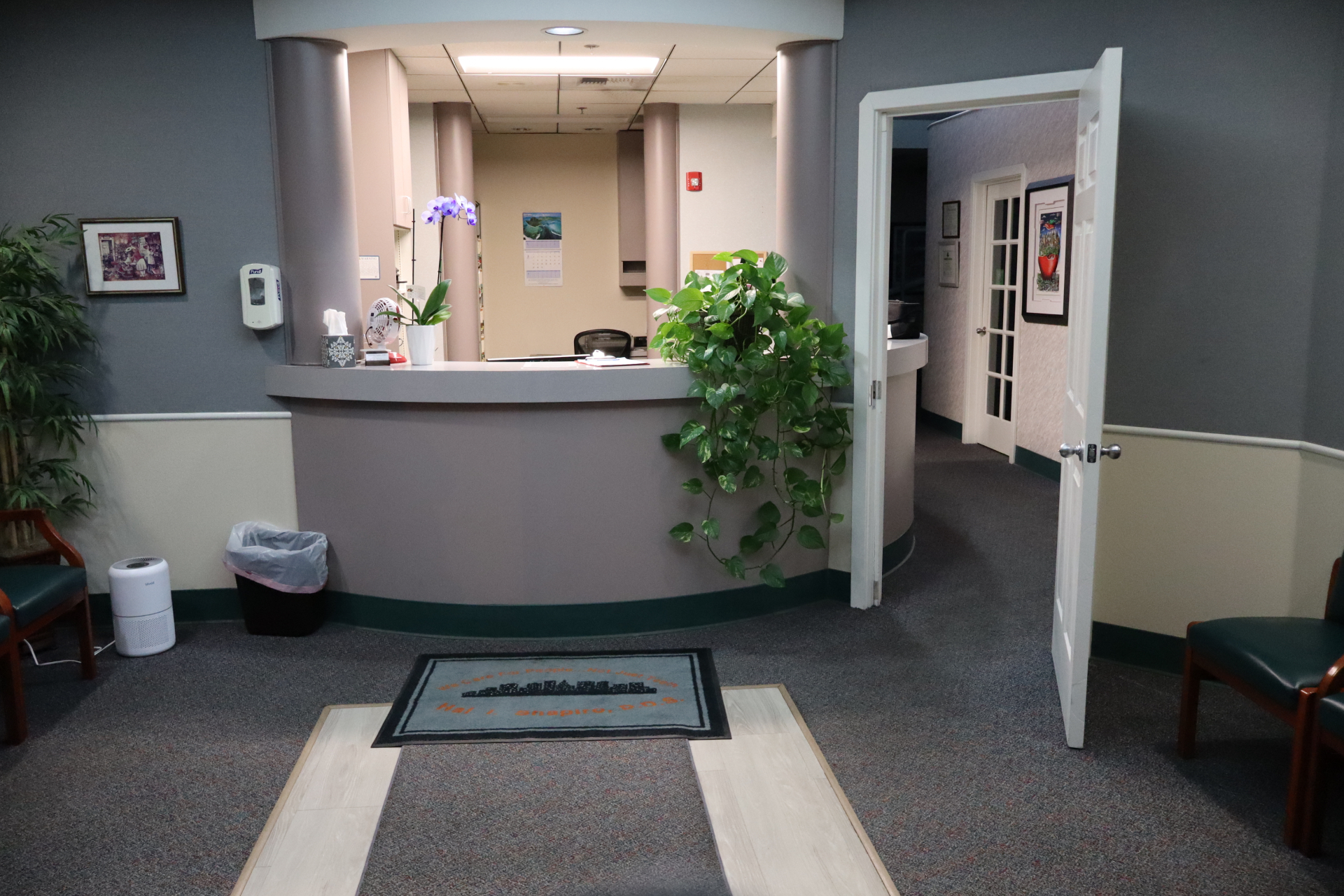 Front desk and reception area of our Bakersfield dental office
